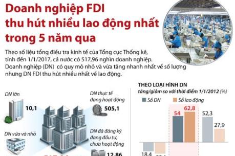 Doanh nghiệp FDI thu hút nhiều lao động nhất trong 5 năm qua
