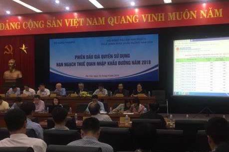 Đấu giá quyền sử dụng hạn ngạch thuế quan nhập khẩu đường năm 2018