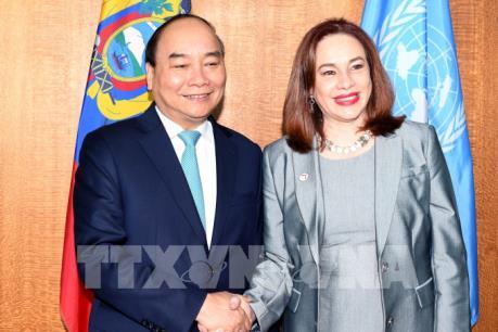 Thủ tướng Nguyễn Xuân Phúc gặp Chủ tịch Đại hội đồng và Tổng Thư ký LHQ