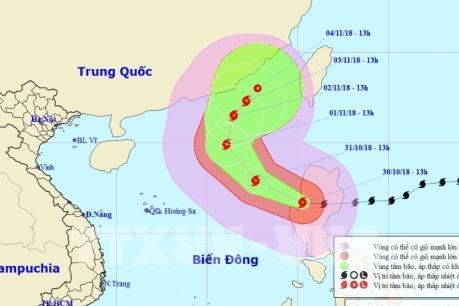 Bão YUTU giật cấp 14, di chuyển theo hướng Tây Tây Bắc