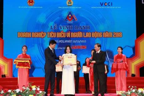 BIDV nhận giải “Doanh nghiệp tiêu biểu vì Người lao động” năm 2018