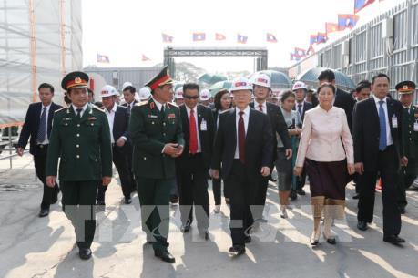 Tổng Bí thư, Chủ tịch nước Nguyễn Phú Trọng thăm công trình xây dựng Nhà Quốc hội Lào