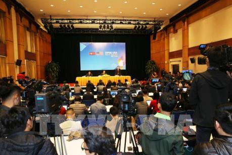 Họp báo quốc tế về công tác chuẩn bị Hội nghị Thượng đỉnh Hoa Kỳ- Triều Tiên