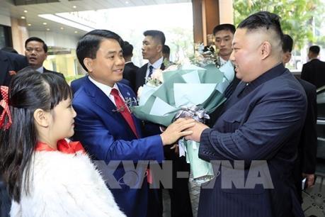 Chủ tịch Triều Tiên Kim Jong-un về tới khách sạn Melia