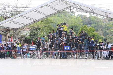 Không khí tại ga Đồng Đăng trước giờ tiễn Chủ tịch Triều Tiên Kim Jong-un 