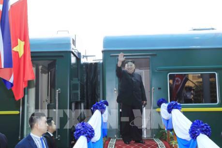 Lễ tiễn Chủ tịch Triều Tiên Kim Jong-un tại ga Đồng Đăng
