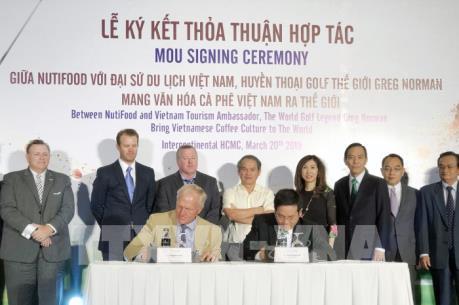 NutiFood hợp tác huyền thoại golf Greg Norman quảng bá cà phê Việt