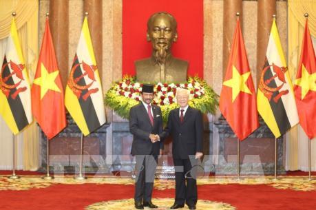 Tổng Bí thư, Chủ tịch nước Nguyễn Phú Trọng chủ trì Lễ đón Quốc vương Brunei