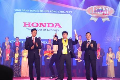 Honda Việt Nam nhận giải thưởng Rồng Vàng năm thứ 14