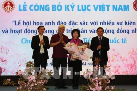 Lễ hội hoa anh đào được xác lập kỷ lục Việt Nam