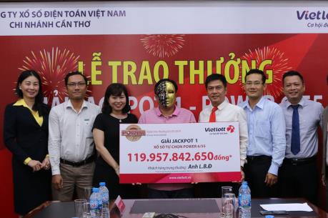 Khách hàng Cà Mau trúng hơn 119 tỷ đồng Vietlott
