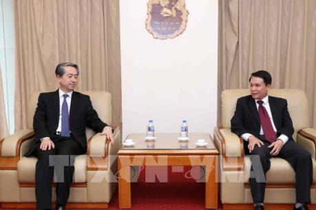 Tổng Giám đốc Thông tấn xã Việt Nam tiếp Đại sứ Trung Quốc Hùng Ba