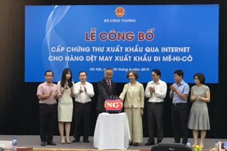 Cấp Chứng thư xuất khẩu qua Internet cho hàng dệt may sang Mexico