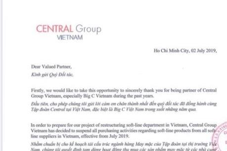 Doanh nghiệp  bất ngờ vì thông báo của Central Group VietNam