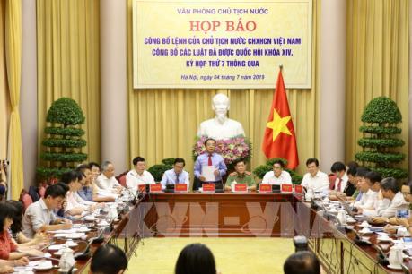 Công bố Lệnh của Chủ tịch nước về bảy luật vừa được Quốc hội thông qua