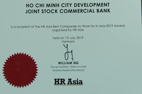 HDBank lọt vào top những nơi làm việc tốt nhất châu Á