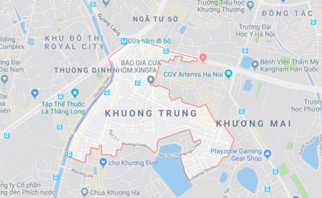 Bản đồ quy hoạch giao thông phường Khương Trung, Thanh Xuân, Hà Nội