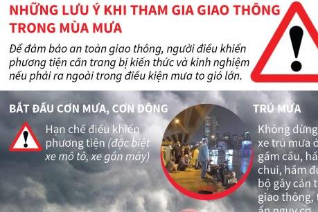 Những lưu ý khi tham gia giao thông trong mùa mưa