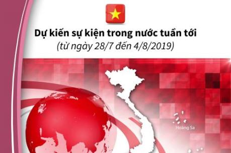 Dự kiến sự kiện trong nước tuần tới (từ ngày 28/7 đến 4/8/2019)