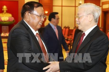 Tổng Bí thư, Chủ tịch nước Nguyễn Phú Trọng tiếp Tổng Bí thư, Chủ tịch nước Lào
