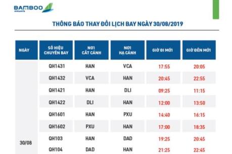 Bamboo Airways điều chỉnh lịch bay do ảnh hưởng của bão số 4