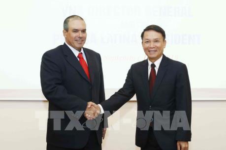 TTXVN và Thông tấn xã Mỹ Latin Prensa Latina thúc đẩy hợp tác trao đổi thông tin