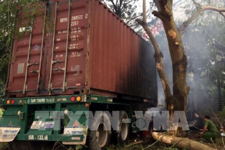 Hai xe container va chạm, 1 người chết cháy