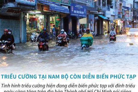 Triều cường tại Nam Bộ còn diễn biến phức tạp