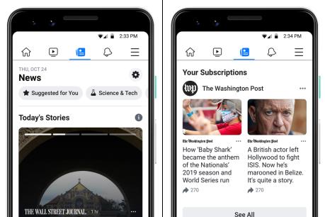 Facebook bắt đầu triển khai tính năng “News Tab” ở Mỹ