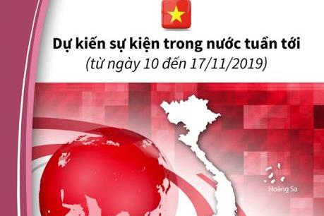 Dự kiến sự kiện trong nước tuần tới (từ ngày 10 đến 17/11/2019)