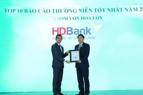 HDBank vào top 10 doanh nghiệp niêm yết vốn hóa lớn có Báo cáo thường niên xuất sắc nhất