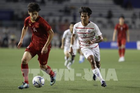 Những hình ảnh đầu tiên trận Bán kết bóng đá nam U22 Việt Nam – U22 Campuchia