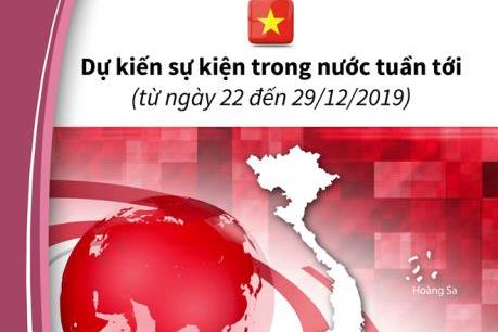 Dự kiến sự kiện trong nước tuần tới (từ ngày 22 đến 29/12/2019)