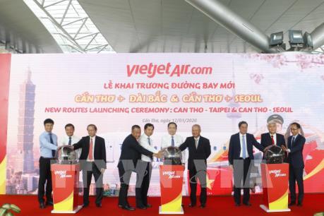 Thêm hai đường bay mới từ Cần Thơ đi Đài Bắc (Trung Quốc) và Hàn Quốc