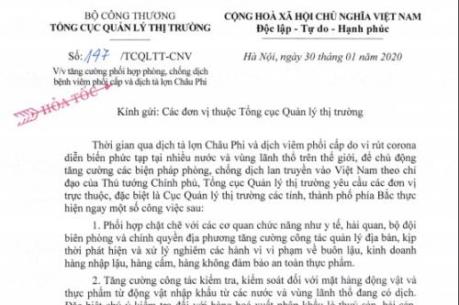 Lực lượng QLTT phối hợp phòng chống dịch do virus Corona