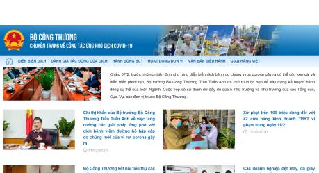 Dịch do virus Corona: Bộ Công Thương ra mắt chuyên trang phòng chống dịch bệnh