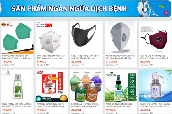 Sàn thương mại điện tử ưu tiên hiển thị sản phẩm phòng, chống dịch COVID-19