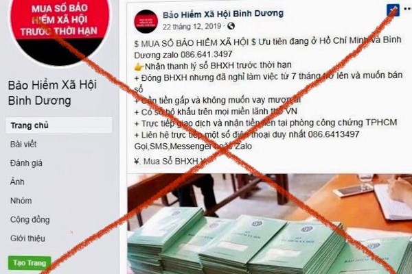 Cảnh báo tình trạng mạo danh tài khoản Facebook của Bảo hiểm xã hội