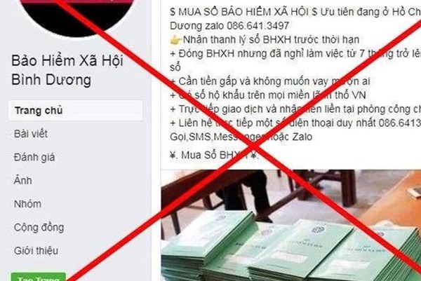 Cảnh báo mạo danh tài khoản Facebook Bảo hiểm xã hội Bình Dương để trục lợi