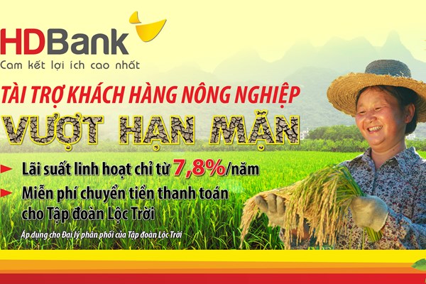 HDBank triển khai gói cho vay ưu đãi 1.000 tỷ đồng đối phó với hạn mặn