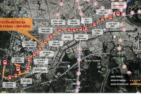 Đề xuất đầu tư xây dựng tuyến đường sắt đô thị số 3A Tp. Hồ Chí Minh