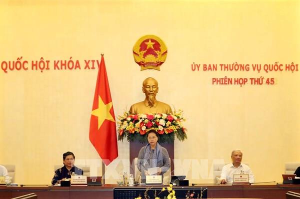 Khai mạc Phiên họp thứ 45 của Ủy ban Thường vụ Quốc hội
