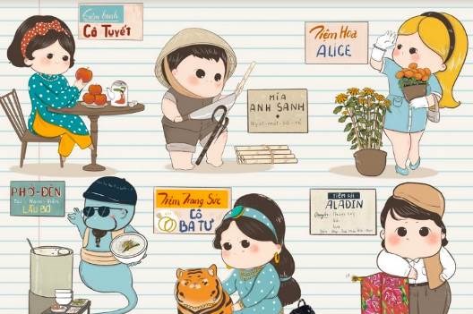 Lạ lẫm tạo hình nhân vật cổ tích với trang phục hoàng cung, họa tiết trống đồng 