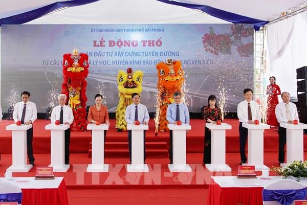 Hải Phòng động thổ 2 dự án đường nối từ các huyện đến đường bộ ven biển