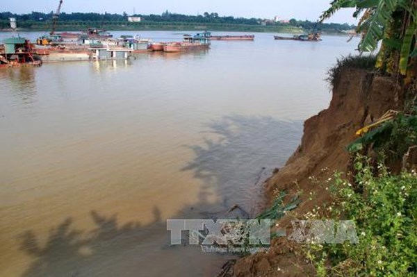 Công bố tình trạng khẩn cấp sự cố sạt lở bờ hữu sông Cà Lồ (Đông Anh -Hà Nội)