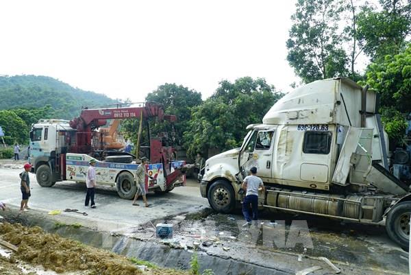 Điện Biên: Lật xe container tại "điểm đen" Nà Lơi