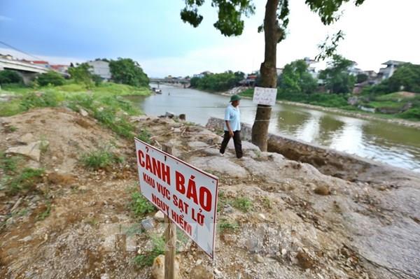 Hà Nội công bố tình trạng sạt lở trên sông Bùi, sông Đáy