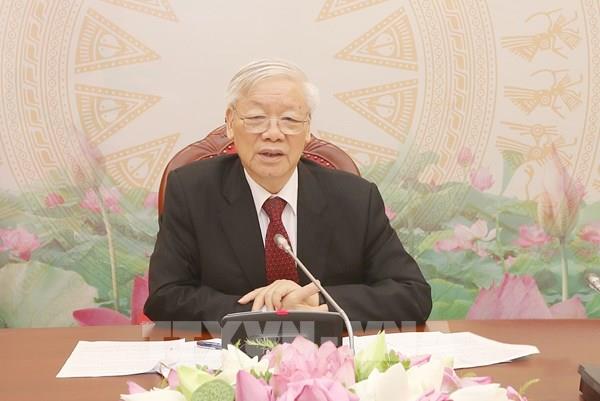 Tổng Bí thư, Chủ tịch nước điện đàm với Chủ tịch Đảng CPP, Thủ tướng Campuchia