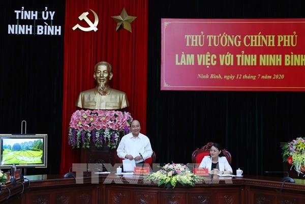 Thủ tướng Nguyễn Xuân Phúc kiểm tra tiến độ giải ngân vốn đầu tư công tại Ninh Bình