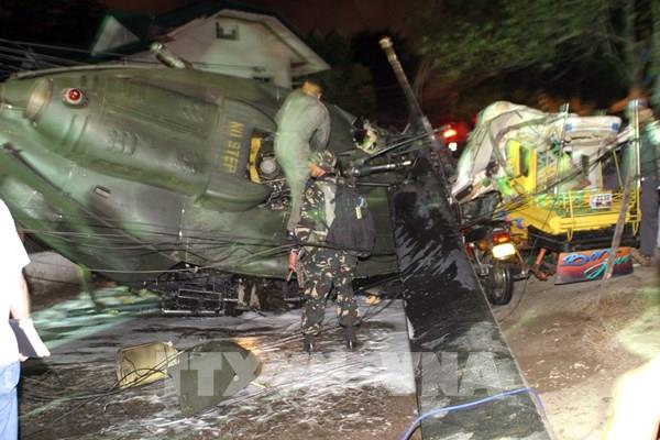 Rơi máy bay trực thăng quân sự ở miền Bắc Philippines